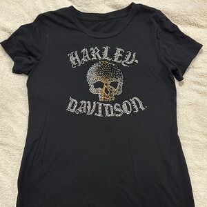 Harley Davidson Black Skull T-Shirt